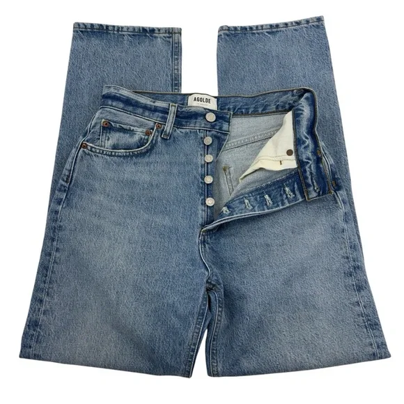 NWOT AGolde 90’s Pinch Waist Jeans 26 Blue - Picture 6 of 16